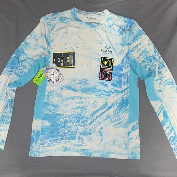 NWT Realtree Aspect Men’s Blue Riverdog Long Sleeve Fishing Shirt - Size S - Picture 1 of 10